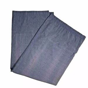 Pair Vintage Seersucker Curtains Drapes Panels Navy Blue Stripes Dots 80 Long